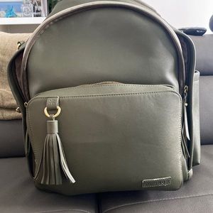 Skip Hop Olive Green diaper bag with changing pad
